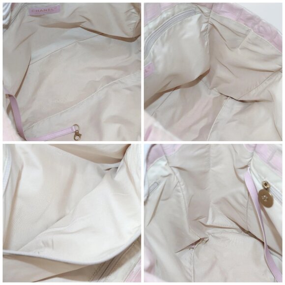 CHANEL New Travel Line Tote Bag Nylon Pink Gold CC Auth BA5975 - Picture 14 of 15